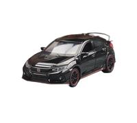SYOEUR 1/32 para Honda Civic Type R Toy Car Diecast Modelo En Miniatura con Retroceso Y Puertas Que Se Pueden Abrir Sonido Luz Juego Modelo de Coche Hobby(Negro)