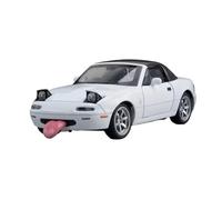 SYOEUR 1/32 para Mazda MX-5 Modelo Coche Juguete Miniatura Fundido Presión con Sonido Y Luz Puertas Que Se Pueden Abrir Exhibición Colección Juego Modelo de Coche Hobby(White)