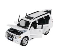 SYOEUR 1/32 para Mitsubishi Pajero SUV Sport Miniatura De Aleación Fundida A Presión Modelo Vehículo Juguete Colección Sonido Y Luz Juego Modelo de Coche Hobby(White)