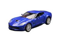 SYOEUR 1/36 para Chevrolet Corvette Grand Sport C7 Modelo De Coche Colección Diecast Miniatura Juguete con Retroceso Juego Modelo de Coche Hobby(Azul)
