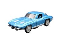 SYOEUR 1/36 para Chevrolet Corvette Stingray 1963 Modelo De Coche Clásico En Aleación Metal Fundido Miniatura con Función Rebote Juego Modelo de Coche Hobby(Azul)