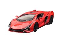 SYOEUR 1/36 para Lamborghini Sian FKP 37 Super Car Modelo En Aleación Metal Fundido Miniatura con Función De Rebote Juego Modelo de Coche Hobby(Rojo)