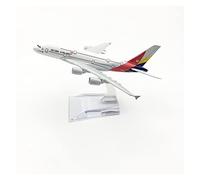 SYOEUR Avión A Escala 1 400 Airbus A380 Asiana Airlines, Modelo Aleación De 16cm, Juguetes para Niños, Colección Regalos Kit de Juego de Pasatiempo