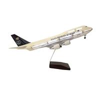 SYOEUR Avión de Metal con luz LED de 46cm para Saudi Arabian Airlines, Modelo de aviación Fundido a presión, Airbus en Miniatura Playkits