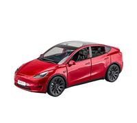 SYOEUR Coche Juguete Escala 1/24 para Modelo Y Aleación Metal Fundido Presión Luz Sonido Tirar hacia Atrás Colección Adornos Moda Juego Modelo de Coche Hobby(Rojo)
