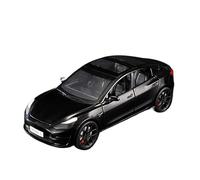 SYOEUR Coche Modelo Aleación 1/24 para Tesla Model3 Fundido A Presión Sonido Y Luz Accesorios Decoración para Tienda Coches Juguete Juego Modelo de Coche Hobby(Negro)