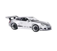 SYOEUR Kit De Modelo A Escala 1:64 del Porsche RWB 997 GT Aleación Plateada Fundido A Presión para Colección Estática Juego Modelo de Coche Hobby