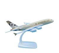 SYOEUR Modelo de avión de 20cm para Etihad Airways A380, Modelo de avión de Metal Fundido a presión, réplica de Ornamento de Airbus Playkits