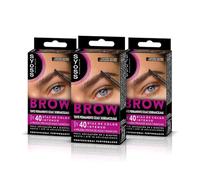 Syoss Brow Tint Castaño Oscuro, Tinte de Cejas Coloración Permanente, 3 uds | Color Intenso, Dura Hasta 40 Días, Cubre Canas, Resistente al Agua, Definición Natural, Incluye Cepillo, Calidad Profesional