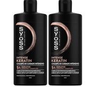 Syoss - Champú Keratin, 440 ml, Para cabello encrespado y seco, Controla el encrespamiento y repara en profundidad, Cabello como recién salido de la peluquería (Paquete de 2)