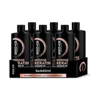 Syoss - Champú para pelo encrespado y seco - Keratin - 6uds de 440Ml - Controla el encrespamiento y repara en profundidad - Cabello como recién salido de la peluquería