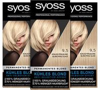Syoss Coloración Nivel 3 9 _ 5 Frio Perlblond, Hasta 10 Semanas Farbintensität, 3er Pack (3 X 115ML)