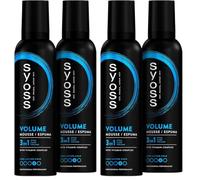 Syoss Espuma pelo Volumen Lift - 2 uds de 250 ml (Total 500ml)- 48 horas de fijación fuerte y volumen, da cuerpo desde la raíz sin apelmazar, Cabello como recién salido de la peluquería (Paquete de 2)