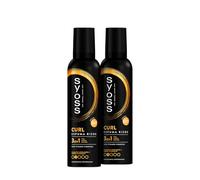 Syoss - Espuma Rizos Flex - Rizos Perfectamente Definidos Sin Encrespamiento - 2uds de 250ml - Cabello como recién salido de la peluquería