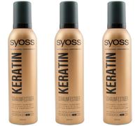 Syoss Keratin Espuma Fijadora 3 X 250ml 48H Extra Fuerte Sujeción Brillo Boost