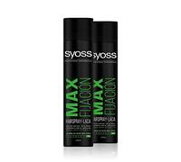 Syoss - Laca Max Fijación, 2 uds de 400ml (800ml), 48h de fijación Mega Fuerte, Ayuda a proteger el pelo de la humedad y de los rayos solares, Cabello como recién salido de la peluquería
