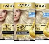 Syoss Oleo Intense Aceites 12-00 Extra Platinum Nivel 3 (133 ml), coloración permanente con aceite nutritivo, coloración sin amoniaco