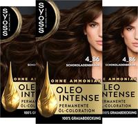 SYOSS Oleo Intense - Coloración permanente de aceite para el cabello, color 4-86 chocolate, con aceite nutritivo y sin amoniaco, 3 unidades (3 x 115 ml)