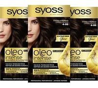 SYOSS Oleo Intense - Coloración permanente de aceite para el cabello, color 4-86 chocolate, con aceite nutritivo y sin amoniaco, 3 unidades (3 x 115 ml)