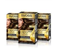 Syoss Oleo Intense - Tinte 5-86 Castaño Caramelo - Coloración permanente Sin Amoníaco - Cobertura profesional de canas - Resultados de peluquería (Pack De 3)