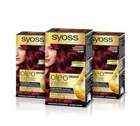 Syoss Oleo Intense - Tinte 5-92 Rojo Intenso - Coloración permanente Sin Amoníaco - Cobertura profesional de canas - Resultados de peluquería (Pack De 3)