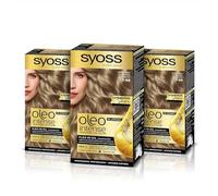 Syoss Oleo Intense - Tinte 7-58 Rubio Arena - Coloración permanente Sin Amoníaco - Cobertura profesional de canas - Resultados de peluquería (Pack De 3)