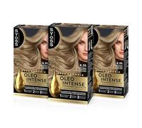 Syoss Oleo Intense - Tinte 8-05 Rubio Beige - Coloración permanente Sin Amoníaco - Cobertura profesional de canas - Resultados de peluquería (Pack De 3)