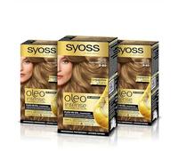Syoss Oleo Intense - Tinte 8-60 Rubio Miel - Coloración permanente Sin Amoníaco - Cobertura profesional de canas - Resultados de peluquería (Pack De 3)