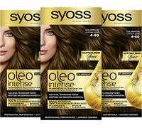 Syoss Oleo Intense - Tinte para el cabello, color marrón dorado, 4-60, 3 unidades (3 x 115 ml)
