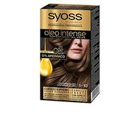 Syoss Oleo Intense - Tono 5-10 Castaño Claro - Coloración permanente sin amoníaco - Resultados de peluquería - Cobertura profesional de canas
