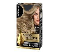 Syoss Oleo Intense Tono 8.05 Rubio Beige, Tinte para Pelo Mujer, Coloración Permanente sin Amoníaco, Cobertura Profesional de Canas con Resultados de Peluquería