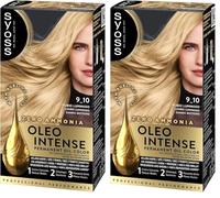 Syoss Oleo Intense Tono 9.10 Rubio Luminoso, Tinte para Pelo Mujer, Coloración Permanente sin Amoníaco, Cobertura Profesional de Canas con Resultados de Peluquería (Paquete de 2)