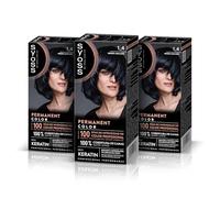 SYOSS Permanent Color 1-4 Negro Azulado, tinte de pelo y mascarilla intensiva con keratina, para una cobertura profesional de canas, color duradero y cuidado intensivo
