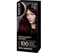 SYOSS Permanent Color 4-2 Caoba, tinte de pelo y mascarilla intensiva con keratina, para una cobertura profesional de canas, color duradero y cuidado intensivo
