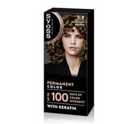 SYOSS Permanent Color 5-8 Castaño Avellana, tinte de pelo y mascarilla intensiva con keratina, para una cobertura profesional de canas, color duradero y cuidado intensivo