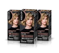 SYOSS Permanent Color 7-1 Rubio Medio, tinte de pelo y mascarilla intensiva con keratina, para una cobertura profesional de canas, color duradero y cuidado intensivo, Pack 3