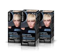 Syoss Permanent Color Tono 10.13 Rubio Ártico, Tinte para Pelo Mujer, Cobertura Profesional de Canas, Color Duradero y Cuidado Profundo, Incluye Mascarilla Intensiva con Keratina, Pack de 3
