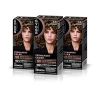 Syoss Permanent Color Tono 5.8 Castaño Avellana, Tinte para Pelo Mujer, Cobertura Profesional de Canas, Color Duradero y Cuidado Profundo, Incluye Mascarilla Intensiva con Keratina, Pack de 3