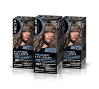 Syoss Permanent Color Tono 6.46 Rubio Oscuro Ceniza, Tinte para Pelo Mujer, Cobertura Profesional de Canas, Color Duradero y Cuidado Profundo, Incluye Mascarilla Intensiva con Keratina, Pack de 3