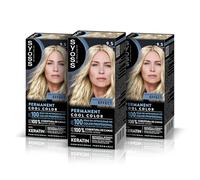 Syoss Permanent Color Tono 9.5 Rubio Muy Claro Ceniza, Tinte para Pelo Mujer, Cobertura Profesional de Canas, Color Duradero y Cuidado Profundo, Incluye Mascarilla Intensiva con Keratina, Pack de 3
