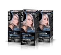 SYOSS Permanent Cool Color 10-55 Rubio Platino, tinte de pelo matizador y mascarilla intensiva con keratina, para una cobertura profesional de canas, color duradero, Pack 3