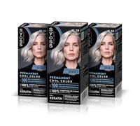 SYOSS Permanent Cool Color 12-59 Rubio Platino Ceniza, tinte de pelo matizador y mascarilla intensiva con keratina, para una cobertura profesional de canas, color duradero, Pack 3
