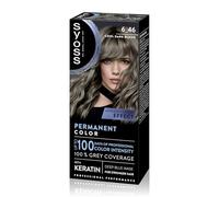 SYOSS Permanent Cool Color 6-46 Rubio Oscuro Ceniza, tinte de pelo matizador y mascarilla intensiva con keratina, para una cobertura profesional de canas, color duradero
