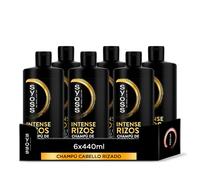 Syoss Rizos Pro Champú para cabello rizado y ondulado (6 x 440 ml), fórmula profesional con ingredientes naturales y efecto anti frizz, apto para el método curly
