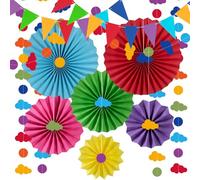 Syoulin-decoracion carnaval,Cumpleaños, bautismo de niños, decoración de bodasRepita y fácil de ensamblar la decoración de la fiesta, los colores coloridos hacen que su fiesta sea más atmósfera