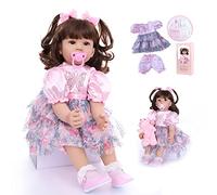SYP Muñeca Reborn 24 Pulgadas Hecho a Mano Niña Reborn Silicona Suave Vinilo Reborn Baby Dolls 60cm Reales Recién Nacido Juguetes para Niños Mayores de 3 Años Regalo de Cumpleaño Regalo de Navidads