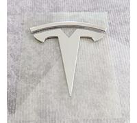 SYQCM Etiqueta Engomada Coche para Tesla Model S Plaid 2021-, Pegatinas Logotipo Coche Emblema Insignia Emblema Etiqueta Externa Accesorios,Silver-7.8cm