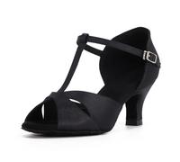 Syrads Zapatos de Baile Mujer Salsa Latina Rendimiento Zapatos de Baile Mujer Zapatos de Baile Latino Zapatos de Baile Profesionales,Negro 6cm Heel,41 EU
