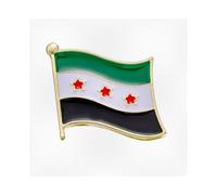 Syria Flag Brooch Pin - Creative Alloy Badge with Syria Map Design for Fashion Jewelry, Collectors, and Gift Giving