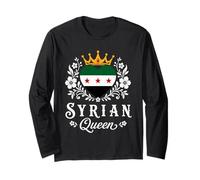 Syrian Queen New Syria Flag Proud Syrian Woman Manga Larga